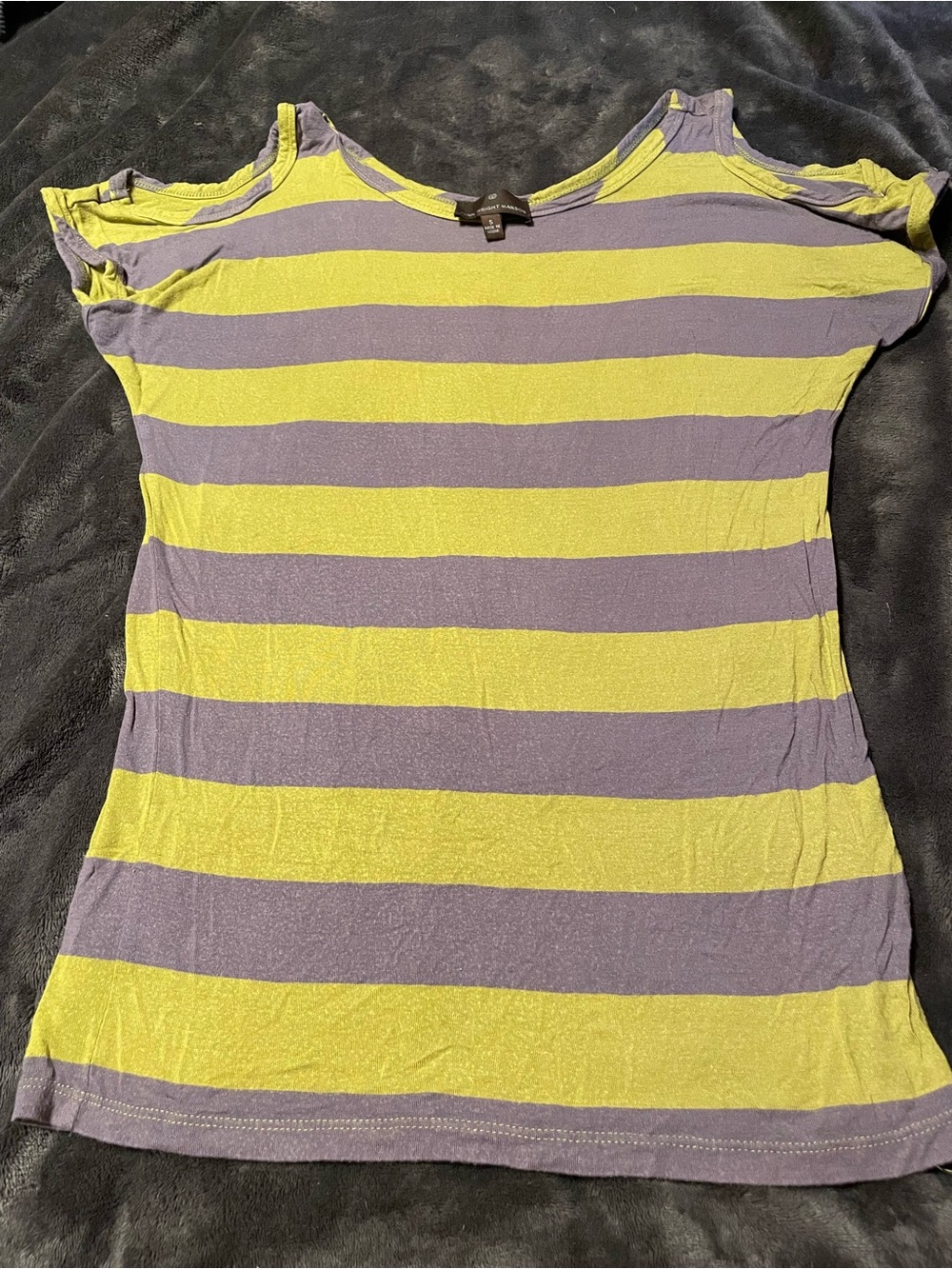 Fenn Wright Manson Lime and Gray Striped Short Sleeve Tee